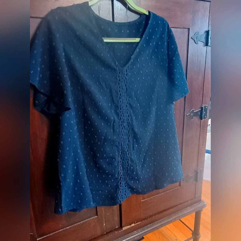 Women's Navy Shein Plus Top 1X